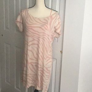 Peach stripe lounge pj tunic with free bralette
